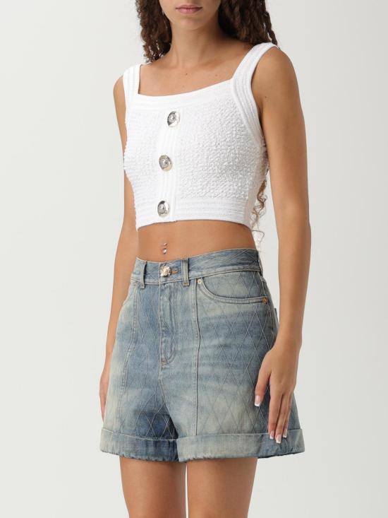 25FW 발망 민소매 티셔츠 FF1AB052KI74 0FA White - BALMAIN