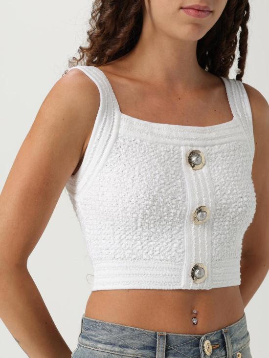 25FW 발망 민소매 티셔츠 FF1AB052KI74 0FA White - BALMAIN