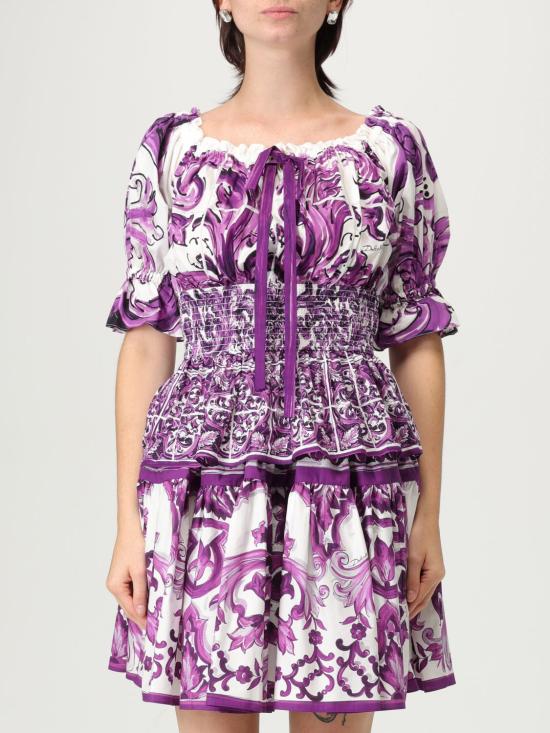 25FW 돌체앤가바나 블라우스 F71I6TFI5JP HP5DQ Violet