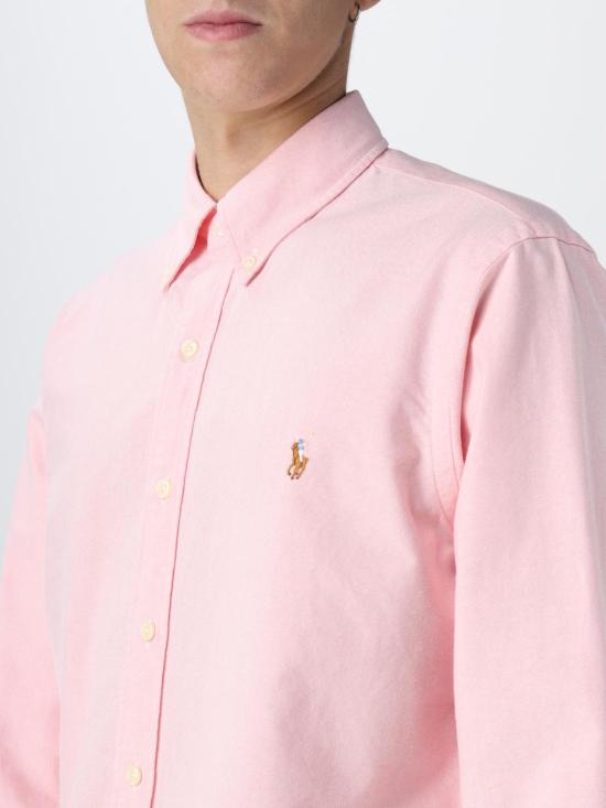 25FW 폴로 랄프로렌 컬러 포니 자수 커스텀 핏 버튼 다운 셔츠  710792041 003 Pink - POLO RALPH LAUREN