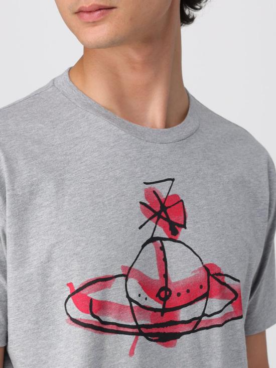 25FW 비비안웨스트우드 반팔 티셔츠 3G01003WJ001M P001 Grey - VIVIENNE WESTWOOD