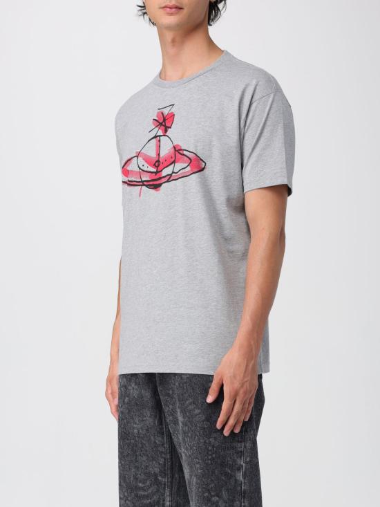 25FW 비비안웨스트우드 반팔 티셔츠 3G01003WJ001M P001 Grey - VIVIENNE WESTWOOD