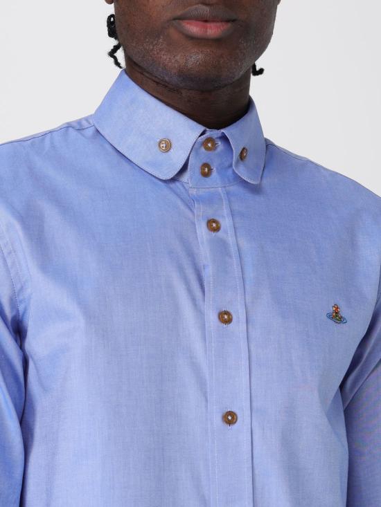 25FW 비비안웨스트우드 긴팔 셔츠 24010005W017R K209 Blue - VIVIENNE WESTWOOD