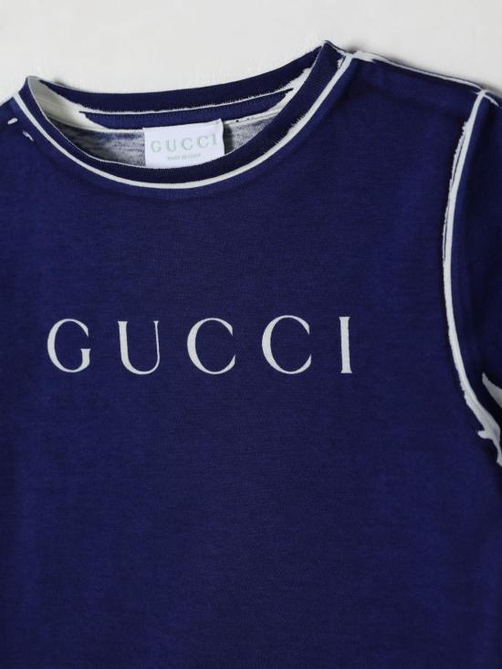 25FW [키즈] 구찌 티셔츠 547559XJHBO 4804 Blue - GUCCI