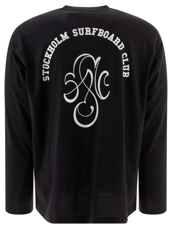 24FW 스톡홀름 서프보드 클럽 긴팔 티셔츠 U1000136 BLACK WITH WHITE PRINT - STOCKHOLM SURFBOARD CLUB