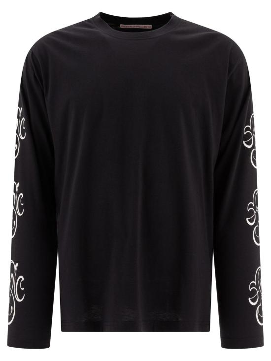 24FW 스톡홀름 서프보드 클럽 긴팔 티셔츠 U1000136 BLACK WITH WHITE PRINT