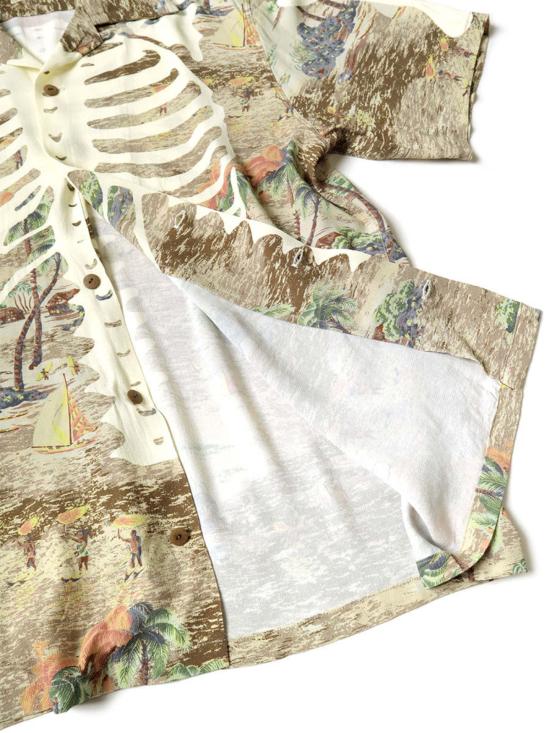  캐피탈 반팔 셔츠 Kapital 레이온 카메카메하 본 알로하  카키 - KAPITAL