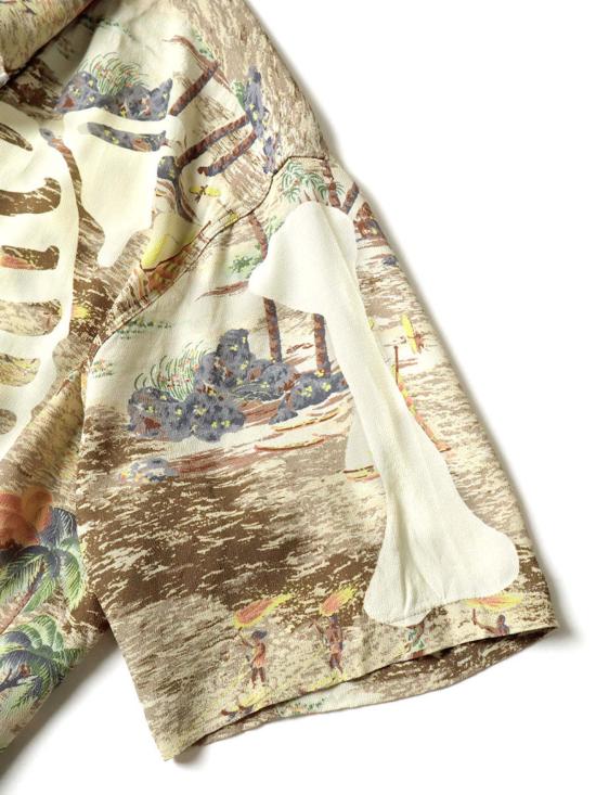  캐피탈 반팔 셔츠 Kapital 레이온 카메카메하 본 알로하  카키 - KAPITAL