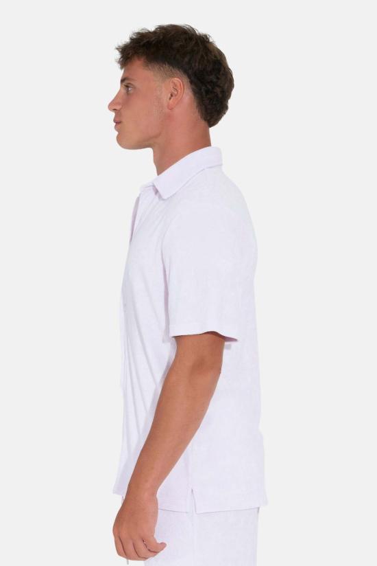  블루&크림 반팔 셔츠 테리 버튼다운 - BLUE&CREAM