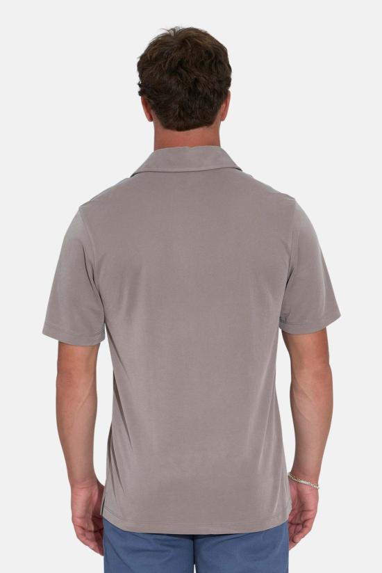  블루&크림 반팔 셔츠 반팔 마이크로 피케 - BLUE&CREAM