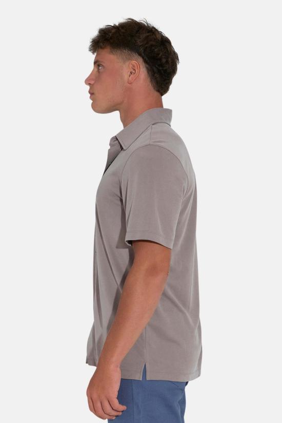  블루&크림 반팔 셔츠 반팔 마이크로 피케 - BLUE&CREAM