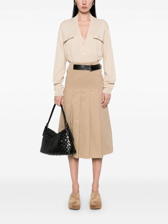 26SS 세미쿠튀르 미디 스커트 Y5SO03MIMIV560 Light Brown - SEMI-COUTURE