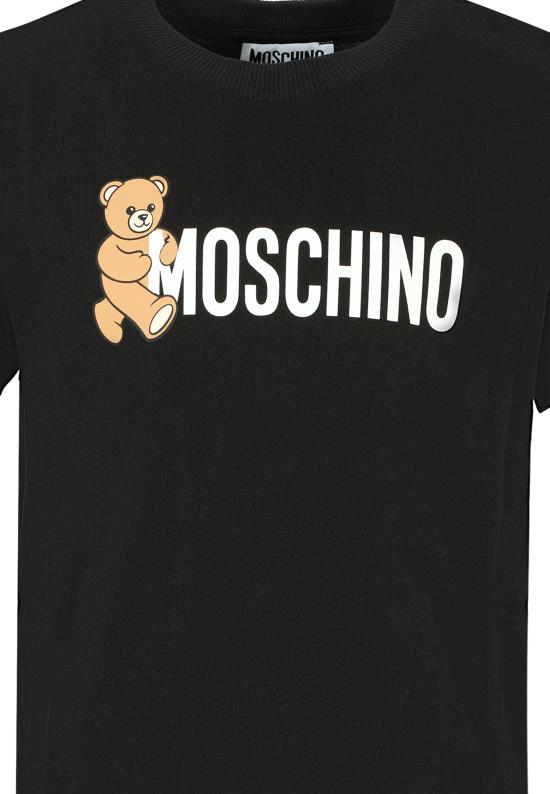 25FW [키즈] 모스키노 티셔츠 HPM058 LAA34 60100 BLACK - MOSCHINO