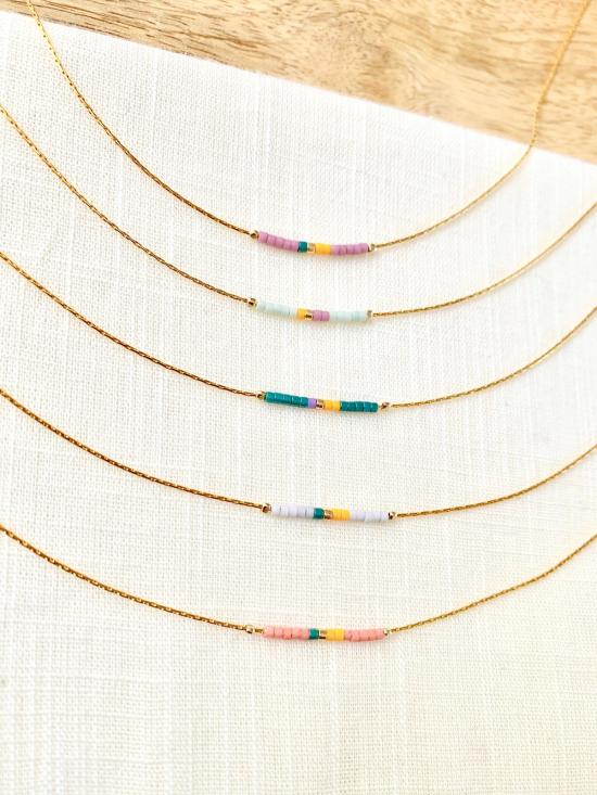  오션 브레이크업 목걸이/팬던트 Ocean Breakup 컬러풀 미니멀리스트 비즈 목걸이 - OCEAN BREAKUP