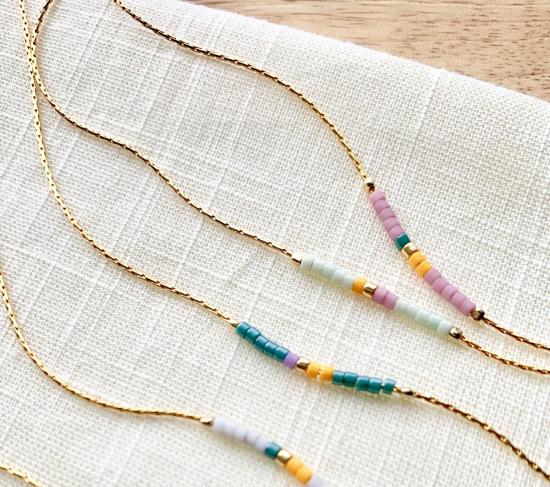  오션 브레이크업 목걸이/팬던트 Ocean Breakup 컬러풀 미니멀리스트 비즈 목걸이 - OCEAN BREAKUP