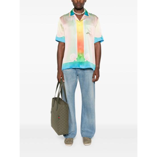 25FW 카사블랑카 반팔 셔츠 SH 003 09 LUCID PINK - CASABLANCA