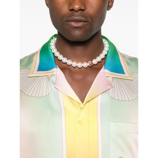 25FW 카사블랑카 반팔 셔츠 SH 003 09 LUCID PINK - CASABLANCA