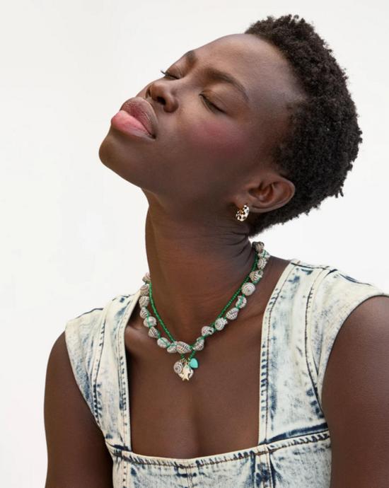  클레어 브이 목걸이/팬던트 클레어 V. 체커 쉘 목걸이 - CLEARE V.