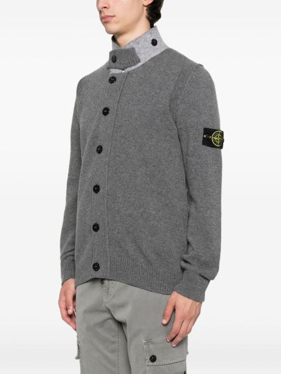 25FW 스톤 아일랜드 가디건 K2S155100047S00A3V0M6B CHARCOAL GREY MELANGE DOM - STONE ISLAND