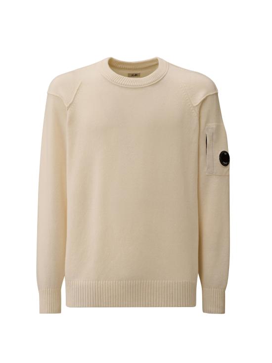 26FW 씨피 컴퍼니 램스울 GRS 크루넥 렌즈 스웨터 RFCMKN707A 110149A 103 GAUZE WHITE DOM