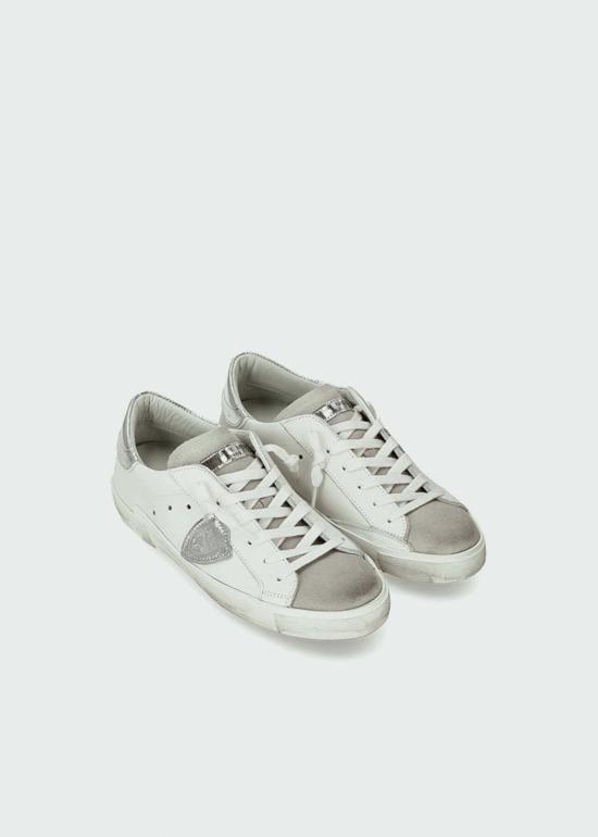  Philippe Model Women's 뮬/슬리퍼 필립 모델 Prsx 로우탑  화이트/실버 - OTHER BRANDS