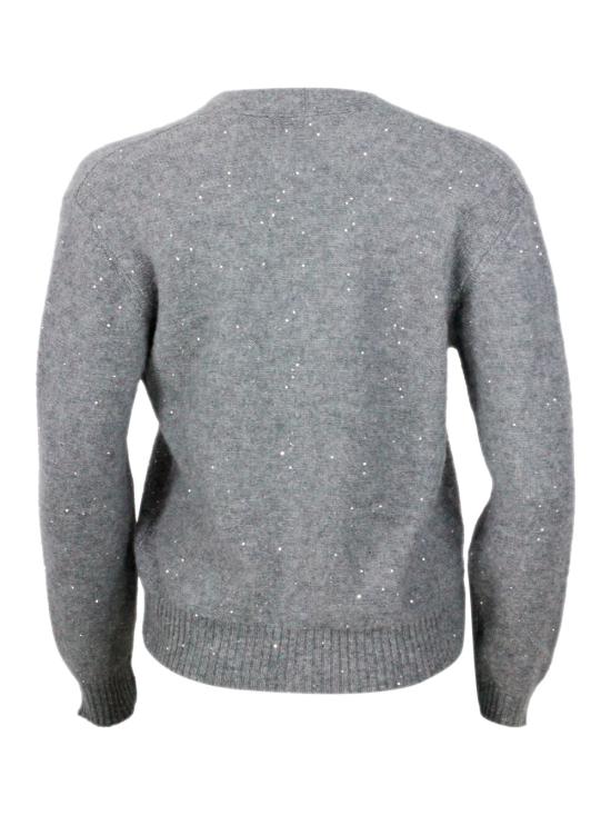 25FW 파비아나 필리피 브이넥 니트 가디건  MAD224F549D296 8132 Grey - FABIANA FILIPPI