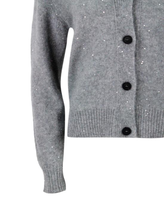 25FW 파비아나 필리피 브이넥 니트 가디건  MAD224F549D296 8132 Grey - FABIANA FILIPPI