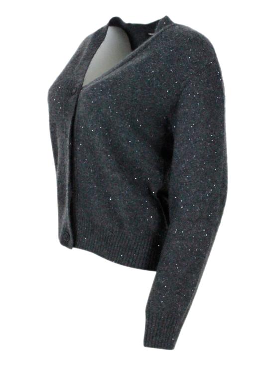 25FW 파비아나 필리피 브이넥 니트 가디건 MAD224F549D296 8186 Grey Antracite - FABIANA FILIPPI