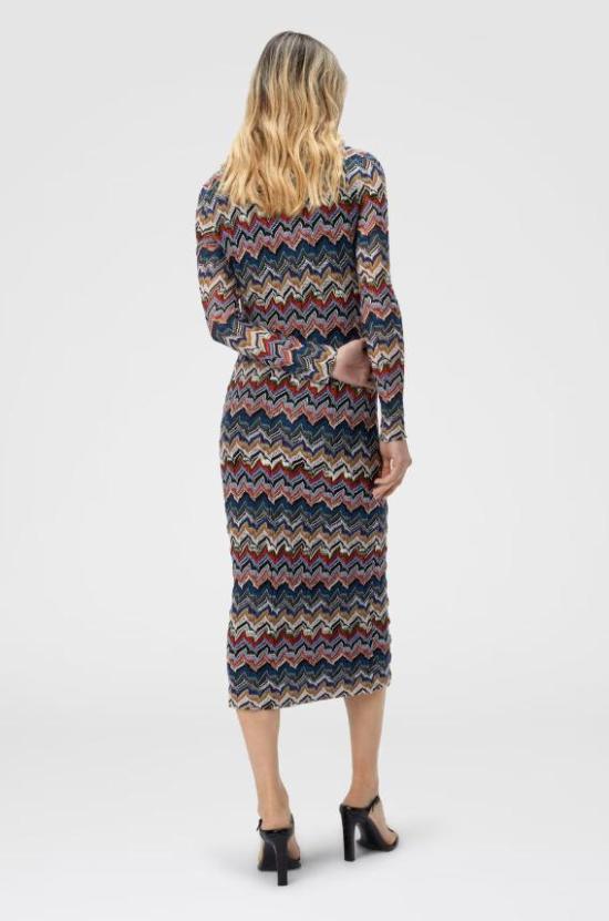 25FW 미소니 미디 원피스 DS25WG1VBR012FSM9R3 MULTICOLOUR - MISSONI