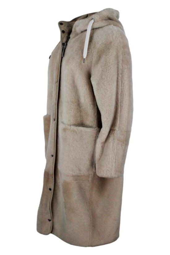 25FW 브루넬로 쿠치넬리 퍼 코트  MPMRA9715 C8539 Beige - BRUNELLO CUCINELLI