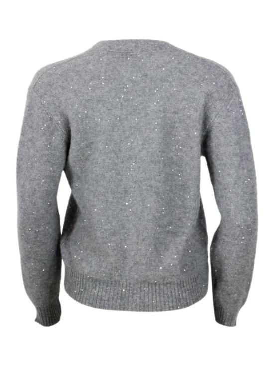 25FW 파비아나 필리피 브이넥 니트 가디건  MAD224F549D2968132 GREY - FABIANA FILIPPI