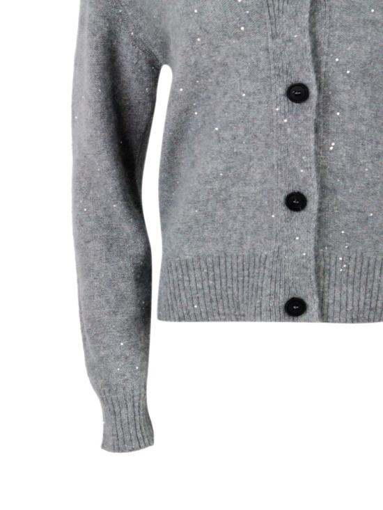 25FW 파비아나 필리피 브이넥 니트 가디건  MAD224F549D2968132 GREY - FABIANA FILIPPI