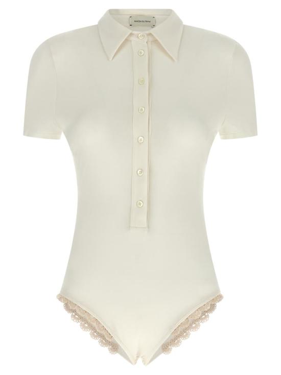 25FW 마그다뷰트림 바디수트 티셔츠 205725CREAM WHITE