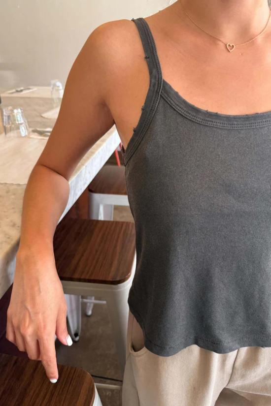  르 본 숍 민소매 티셔츠 르 본샵 다나 캐미 빈티지 블랙 - Le Bon Shoppe