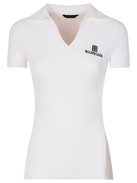 25FW 발렌시아가 폴로 티셔츠 835501 T5231 9040 WHITE BLACK