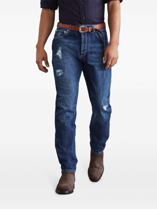 25FW 브루넬로 쿠치넬리 스트레이트 팬츠 M0Z37X2340C1468 BLUE - BRUNELLO CUCINELLI