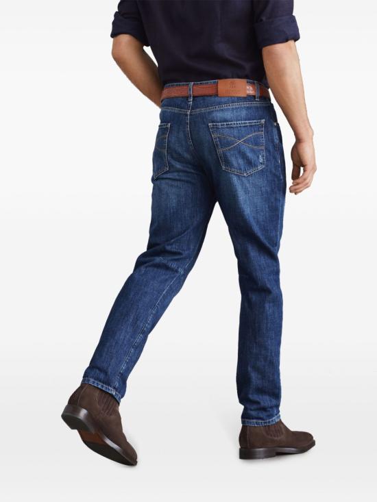 25FW 브루넬로 쿠치넬리 스트레이트 팬츠 M0Z37X2340C1468 BLUE - BRUNELLO CUCINELLI