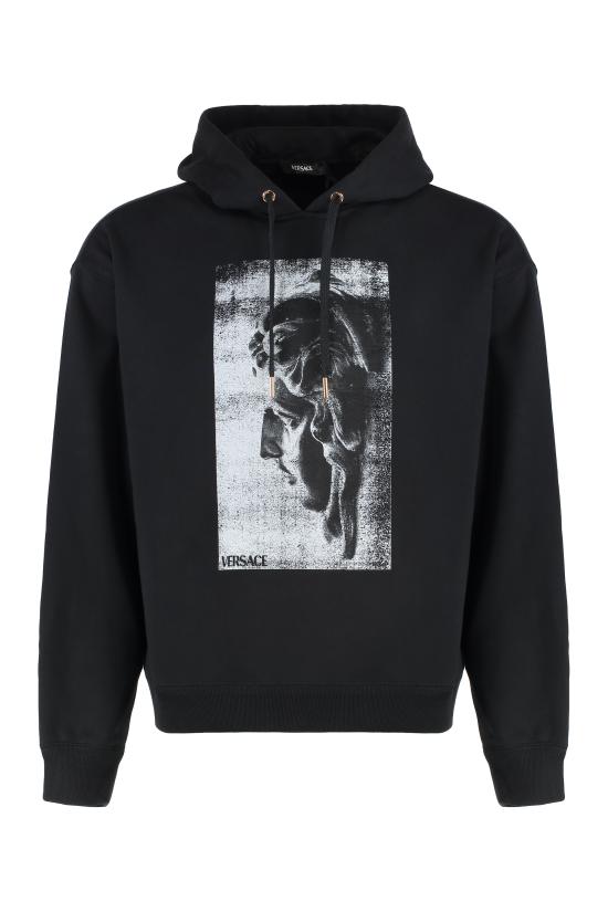 25FW 베르사체 후드 티셔츠 10198991A150791B000 black