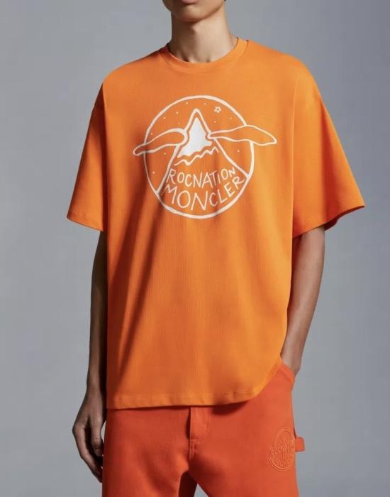 25SS 몽클레어 반팔 티셔츠 I209W8C0000689A8Y328 ORANGE - MONCLER