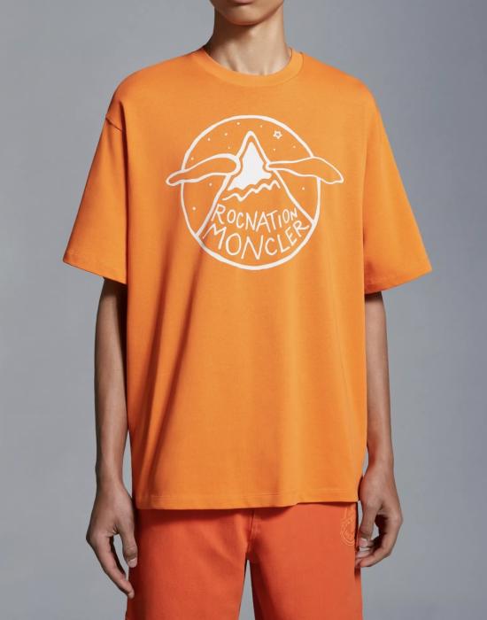 25SS 몽클레어 반팔 티셔츠 I209W8C0000689A8Y328 ORANGE - MONCLER