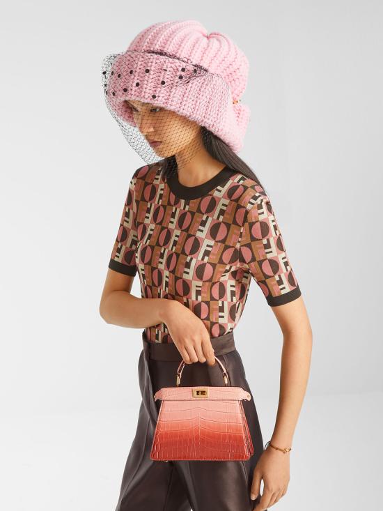 25FW 펜디 반팔 티셔츠 FZXE04 AYLV F1T6N BLUSH - FENDI