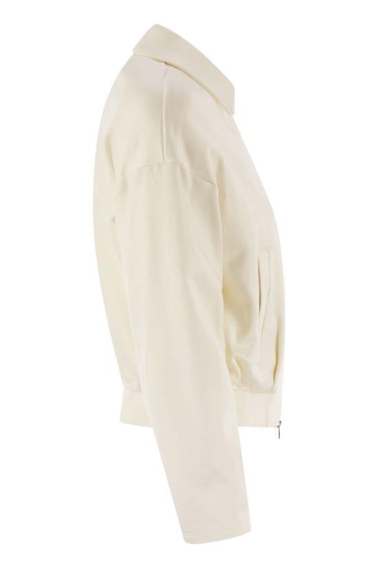 25FW 막스마라 집업 크롭 스웨터 2521926018600 001 WHITE - MAX MARA