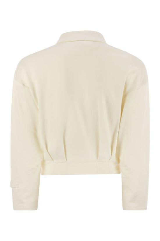 25FW 막스마라 집업 크롭 스웨터 2521926018600 001 WHITE - MAX MARA