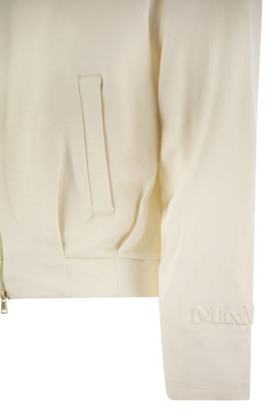 25FW 막스마라 집업 크롭 스웨터 2521926018600 001 WHITE - MAX MARA