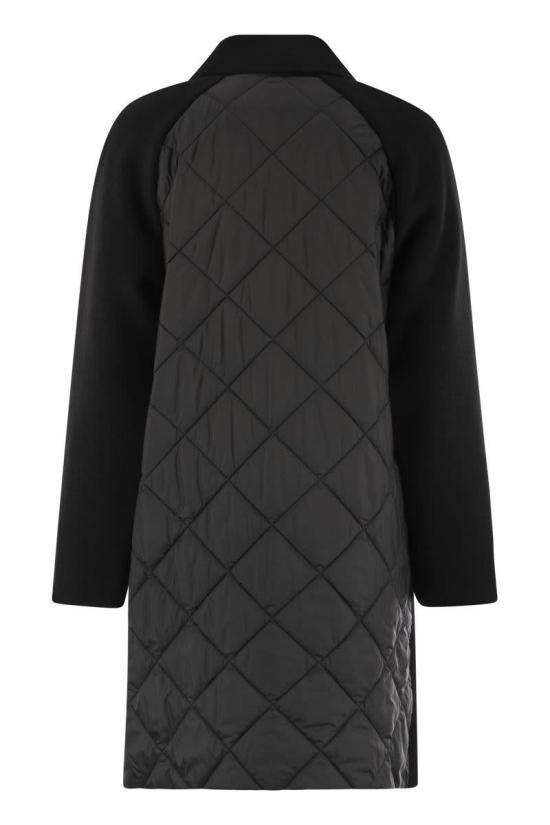 25FW 위켄드막스마라 ZOLFO 졸포 퀼티드 백 버진 울 미디 코트  2525496022600 013 Black - WEEKEND MAX MARA