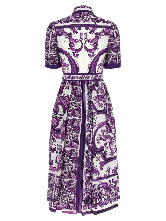 25FW 돌체앤가바나 미디 원피스 F6JFNTFI5JPHP5DQ Purple - DOLCE & GABBANA