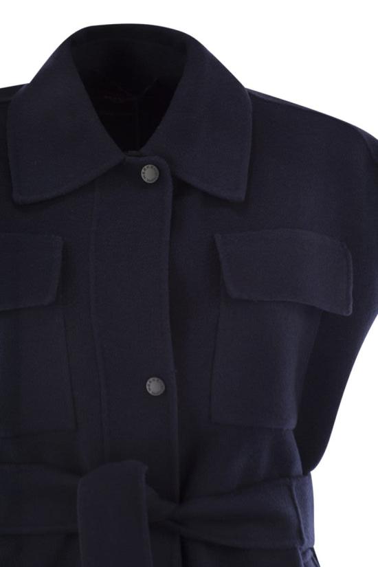 25FW 위켄드막스마라 ELEGIA 엘레지아 버진 울 슬리브리스 코트 2525276021600045 NAVY - WEEKEND MAX MARA