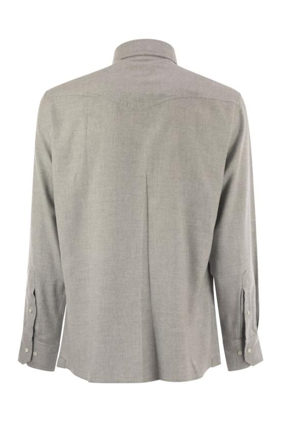 25FW 브루넬로 쿠치넬리 긴팔 셔츠 MY6374008 C045 GREY - BRUNELLO CUCINELLI