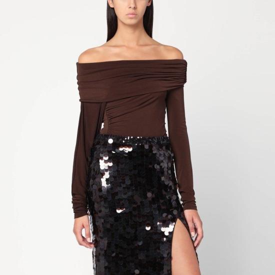 25FW 안다마네 반팔 티셔츠 T180721BTJP107 DB BROWN