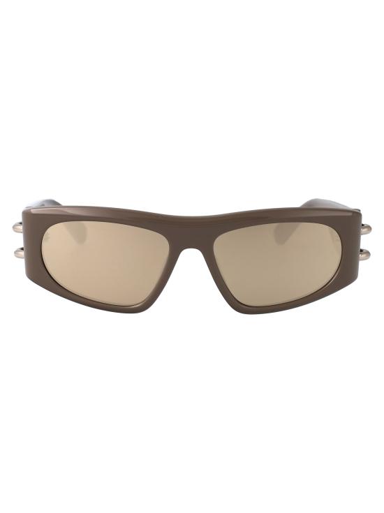 25SS 알렉산더 맥퀸 선글라스 AM0471S 004 BROWN BROWN SILVER